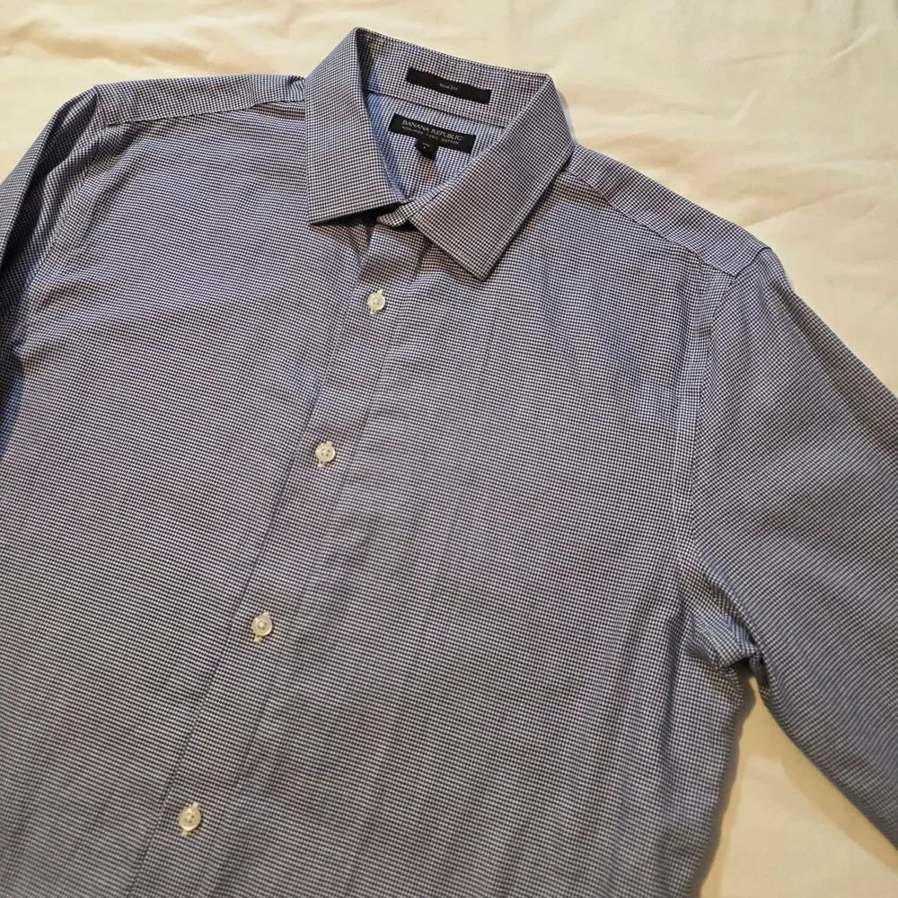 Banana Republic Men's Navy Button Down Shirt Slim Fit 16.5
